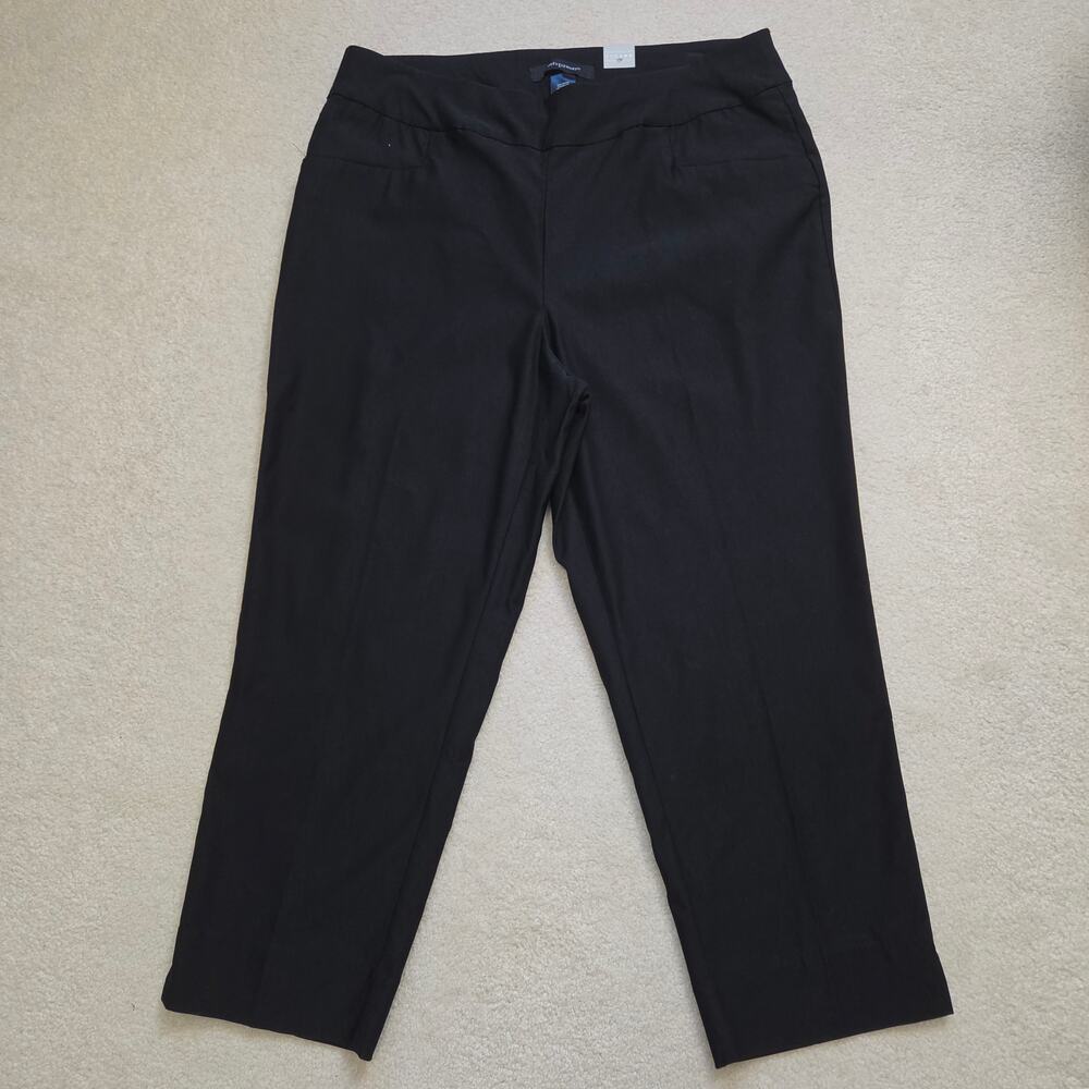NWT Ashley Stewart 18 Pull On Black Capri Pants